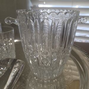 Bohemian Lead Crystal Ice Bucket Champaign Cooler Approx 5 1/2 Inches Tall